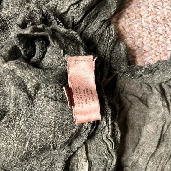 Chic Olive Green Large Scarf or Wrap - Picture 3 of 5